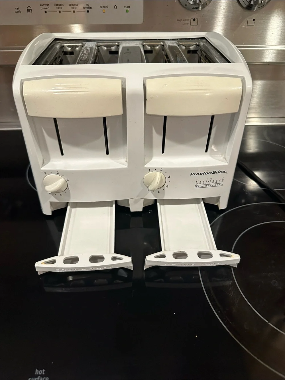 Proctor Silex 4 Slice Toaster Extra Wide Slots Bagels Cool Touch White Tested